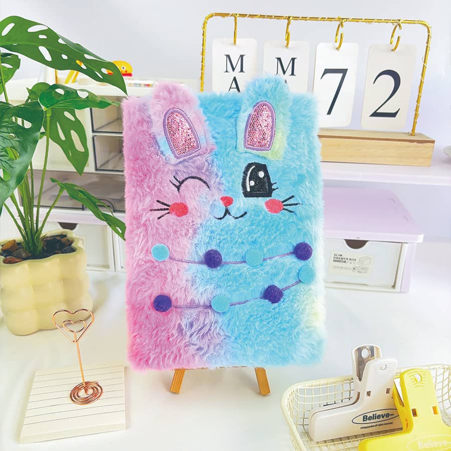 A5 Cute Cat Diary Plush Notebook A5 Cute Cat Diary Plush Notebook